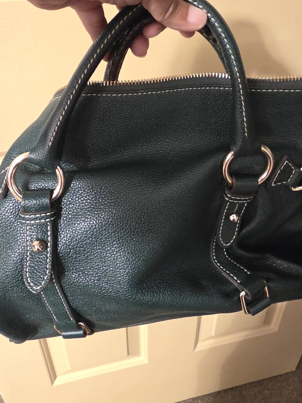 Dooney & Bourke Dark Green Leather Satchel Handbag